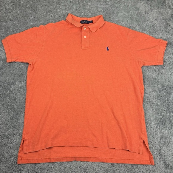 Polo Ralph Lauren Men's XL Orange Blue Pony 2 Button Short Sleeve Polo NY Mets - Picture 4 of 7